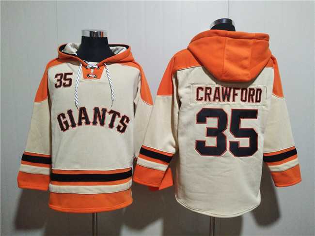 Men's San Francisco Giants #35 Brandon Crawford Cream Ageless Must-Have Lace-Up Pullover Hoodie,We sell and wholesale Men's San Francisco Giants #35 Brandon Crawford Cream Ageless Must-Have Lace-Up Pullover Hoodie on line form chian!